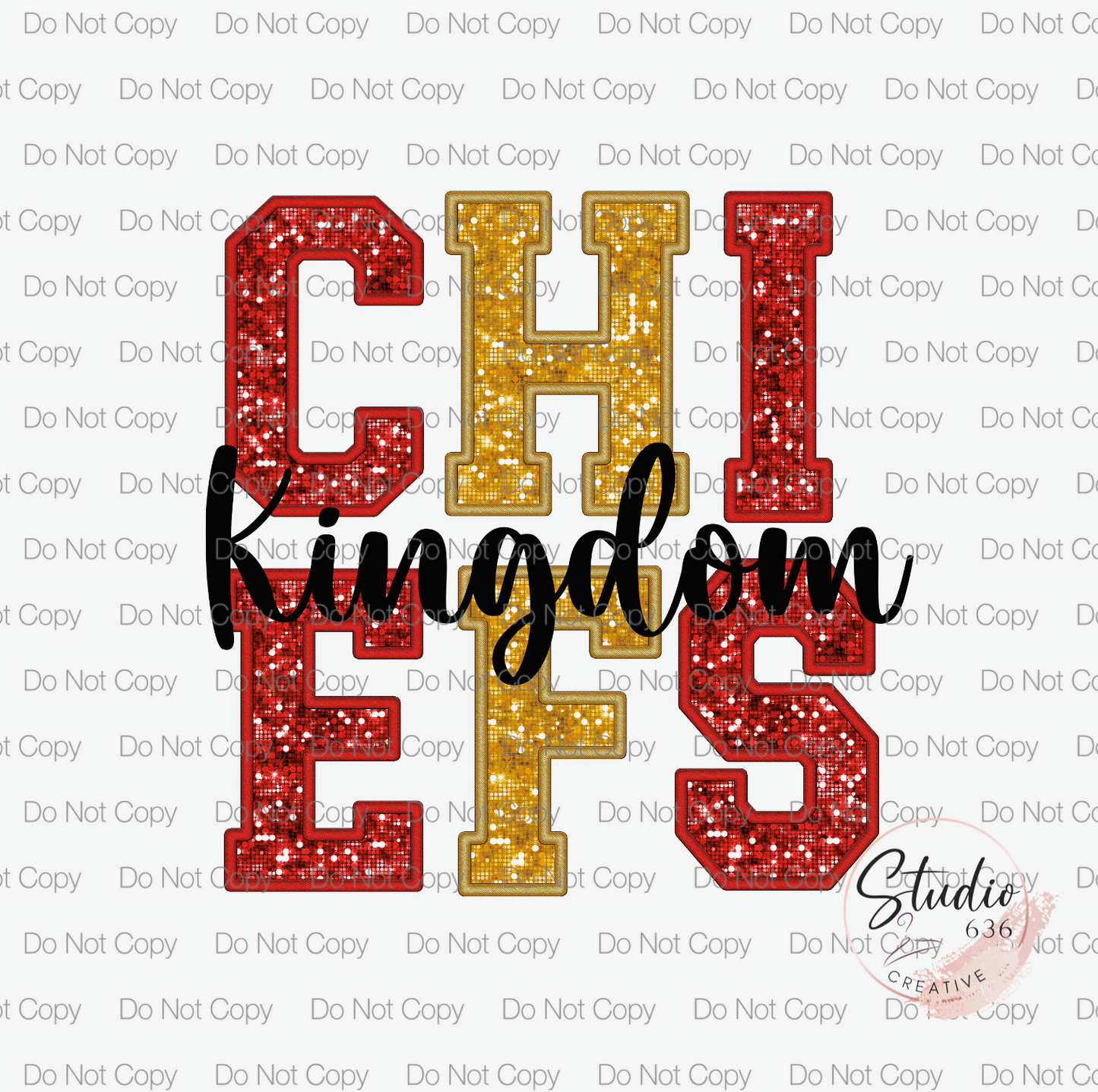 KC Chiefs Faux Embroidery Digital Design