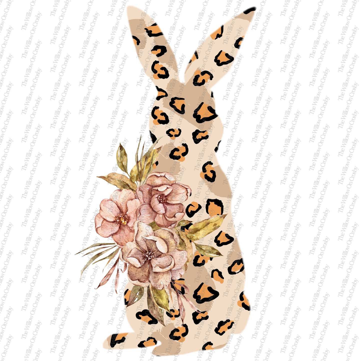 Leopard-Bunny-Easter-Floral-Sublimation Transfer