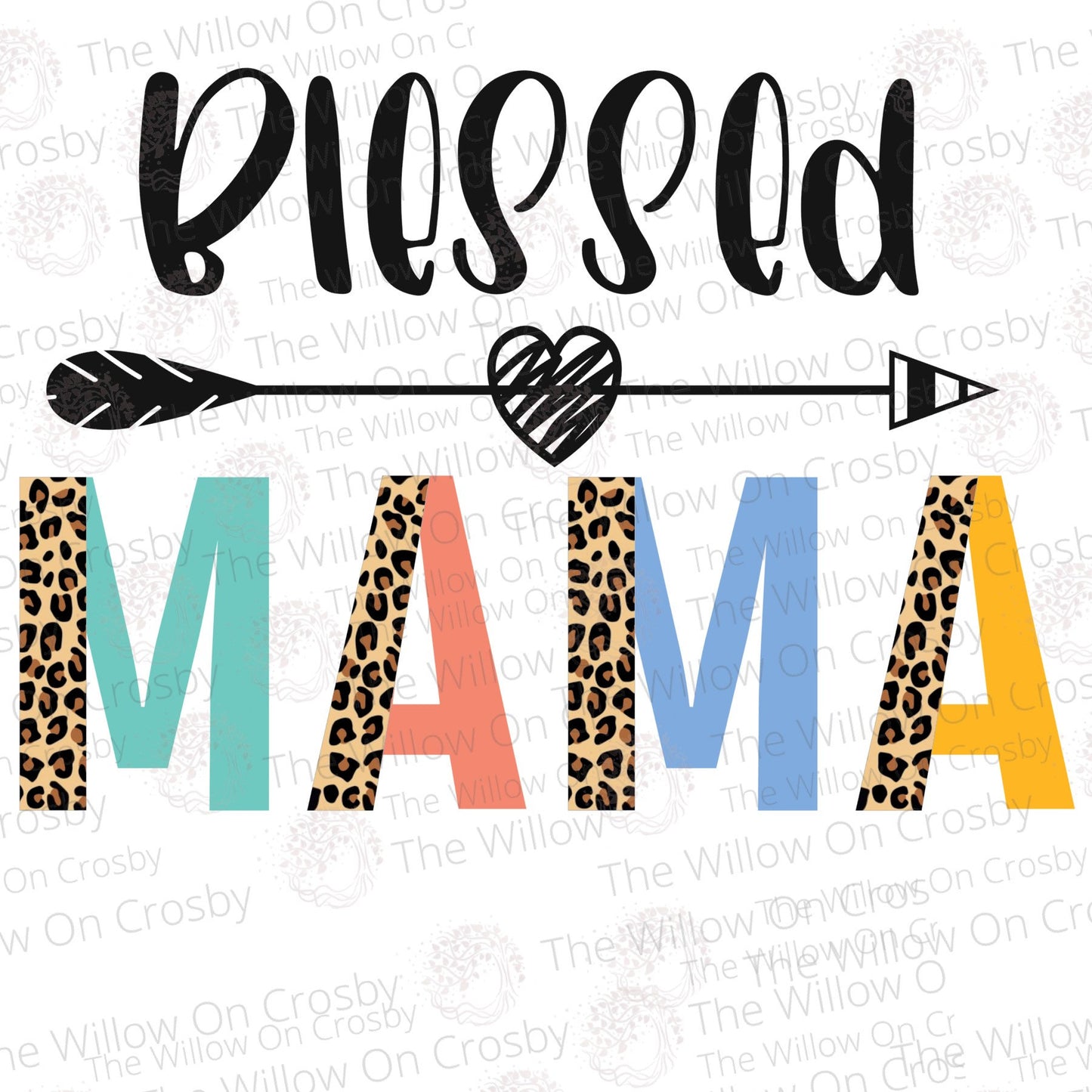 Blessed Mama/Mom/Leopard/Sublimation Transfer